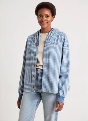 Veste casual col rond bleu ARMOR LUX femme
