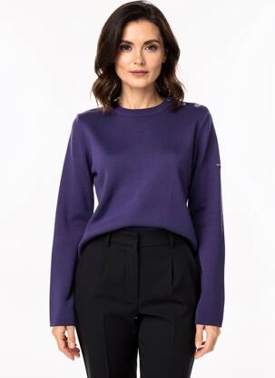 Pull stretch manches longues violet ARMOR LUX femme