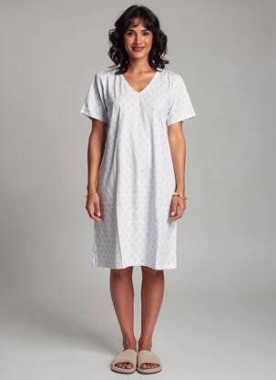 Chemise de nuit imprimé rayures bleu ARMOR LUX femme