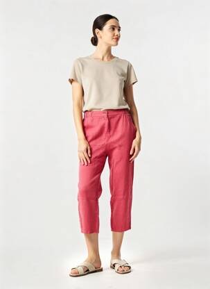 Pantacourt coupe droite taille normale rouge ARMOR LUX femme