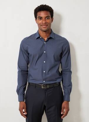 Chemise manches longues coupe cintrée bleu CELIO homme