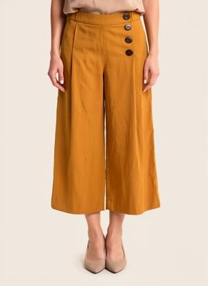 Pantalon 7/8 taille haute taille haute jaune ZARA femme