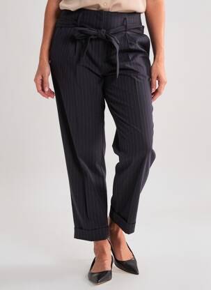 Pantalon droit coupe carotte taille haute noir NEW LOOK femme