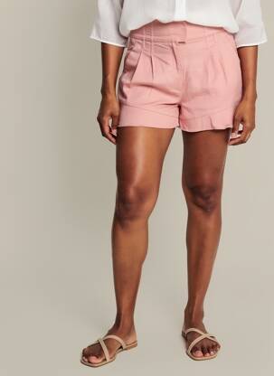 Short fermeture zippée sous rabat avec crochet taille haute rose FOREVER NEW femme