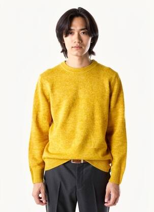 Pull stretch manches longues jaune SCOTCH & SODA homme