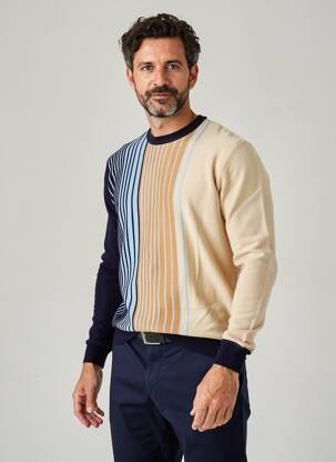 Pull stretch manches longues beige 4 FUNKY FLAVOURS homme