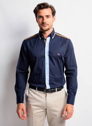 Chemise manches longues coupe cintrée bleu THE SURFCAR homme