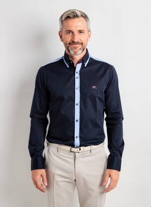 Chemise manches longues coupe cintrée bleu THE SURFCAR homme