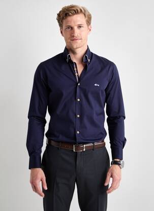 Chemise manches longues coupe cintrée bleu DARIO BELTRAN homme