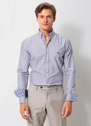 Chemise manches longues coupe cintrée bleu DARIO BELTRAN homme