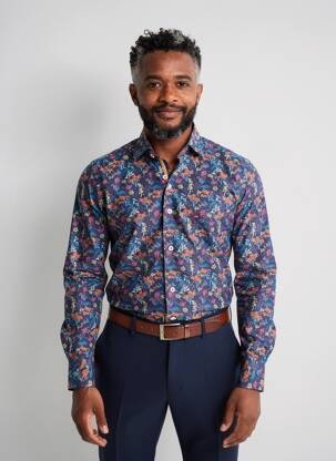 Chemise manches longues coupe cintrée bleu THE SURFCAR homme