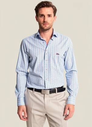 Chemise manches longues imprimé fantaisie bleu THE SURFCAR homme