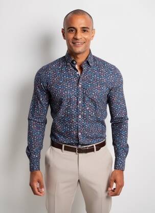 Chemise manches longues imprimé fantaisie bleu THE SURFCAR homme