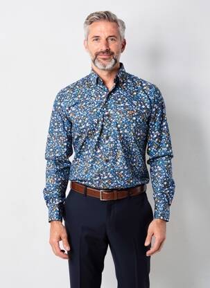 Chemise manches longues coupe cintrée bleu DARIO BELTRAN homme