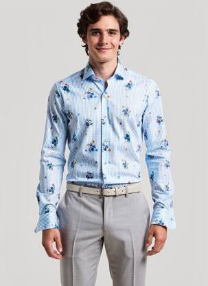 Chemise manches longues coupe cintrée bleu THE SURFCAR homme