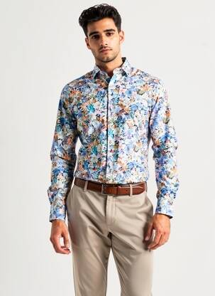 Chemise manches longues coupe cintrée bleu THE SURFCAR homme