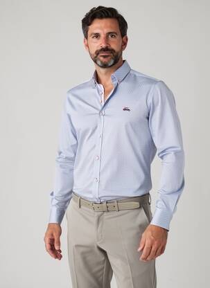 Chemise manches longues imprimé fantaisie bleu DARIO BELTRAN homme
