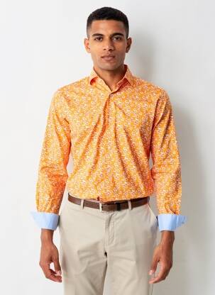Chemise manches longues coupe cintrée orange RECYCLED ART WORLD homme