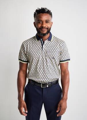 Polo tissage jersey manches courtes bleu DARIO BELTRAN homme