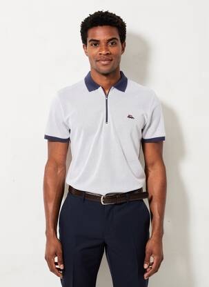 Polo tissage jersey manches courtes bleu THE SURFCAR homme