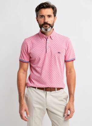 Polo tissage chiné manches courtes rouge THE SURFCAR homme