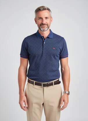 Polo tissage jersey manches courtes bleu DARIO BELTRAN homme