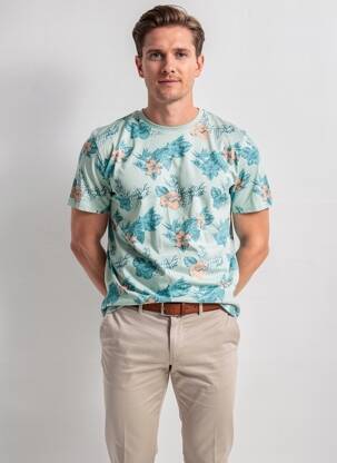 T-shirt coupe cintrée manches courtes bleu REVER FLOW homme