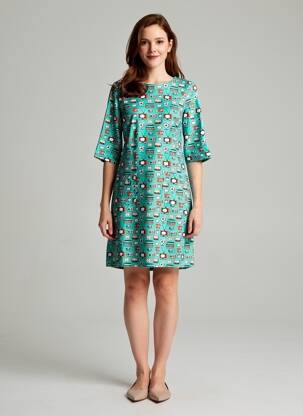 Robe courte manches 3/4 manches 3/4 bleu CISSI OCH SELMA femme