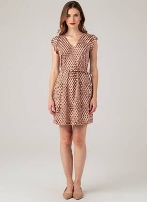 Robe courte manches courtes manches courtes marron 4 FUNKY FLAVOURS femme