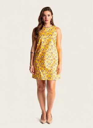 Robe courte sans manche sans manche jaune CISSI OCH SELMA femme