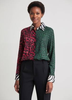 Chemisier tissage crêpe manches longues noir LOLA CASADEMUNT femme