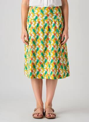 Jupe mi-longue stretch jaune BAKERY LADIES femme