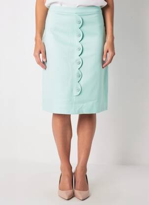 Jupe mi-longue stretch bleu MARGOT femme