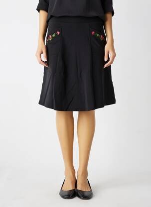 Jupe mi-longue stretch noir BLUTSGESCHWISTER femme