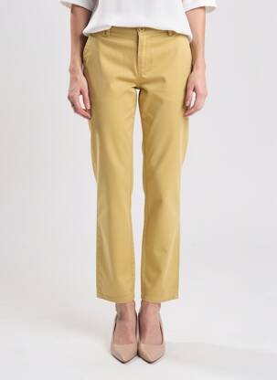 Pantalon chino tissage popeline taille normale beige ELORA femme