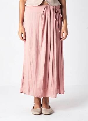 Jupe longue coupe fluide rose ELORA femme