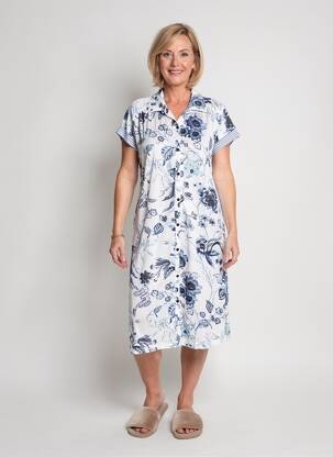 Chemise de nuit imprimé fleurs bleu RINGELLA femme