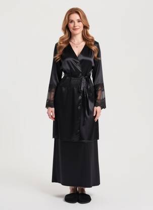 Déshabillé manches courtes noir JANIRA femme