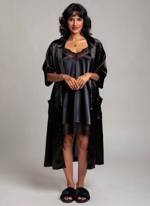 Nuisette/combinette stretch noir JANIRA femme