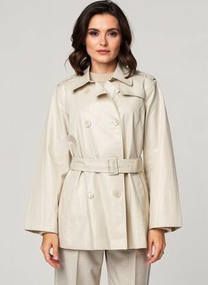Trench tissage popeline sans capuche beige ELORA femme