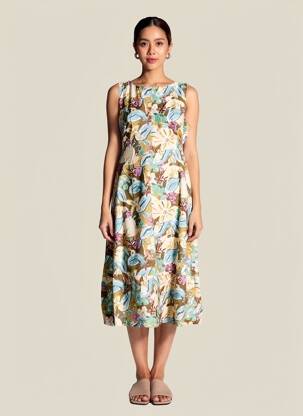 Robe mi-longue sans manche sans manche bleu SWEET MISS femme