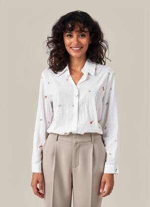 Chemisier coupe droite manches longues blanc SWEET MISS femme