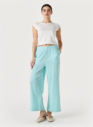 Pantalon large poches taille normale bleu WAY WAY femme
