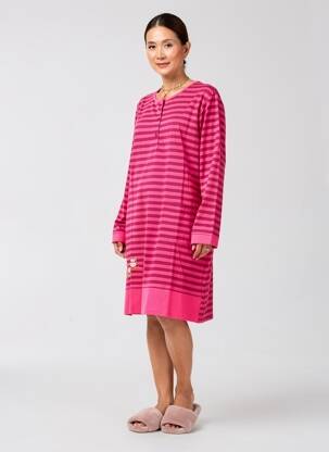 Chemise de nuit col tunisien rose ROSE POMME femme