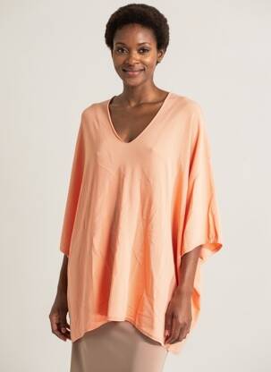 Pull col v manches 3/4 orange ALEXANDRE LAURENT femme