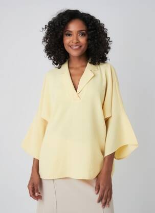 Blouse manches 3/4 manches 3/4 jaune TOUPY femme