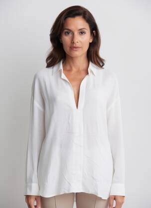 Tunique manches longues col v blanc SUMMUM femme