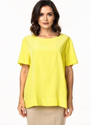 Top coupe fluide manches courtes jaune MALIPARMI femme