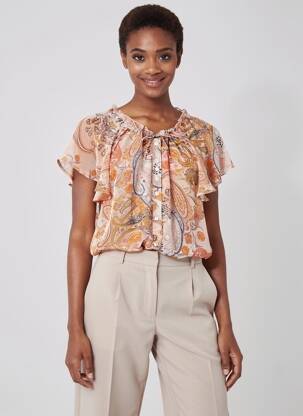 Chemisier manches courtes manches courtes rose SUMMUM femme