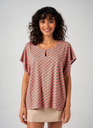 T-shirt imprimé fantaisie manches courtes rose PRINCESSE NOMADE femme